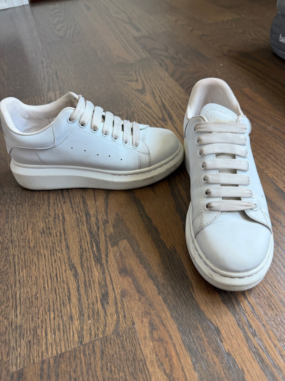 Alexander McQueen White Leather Oversized Sneakers